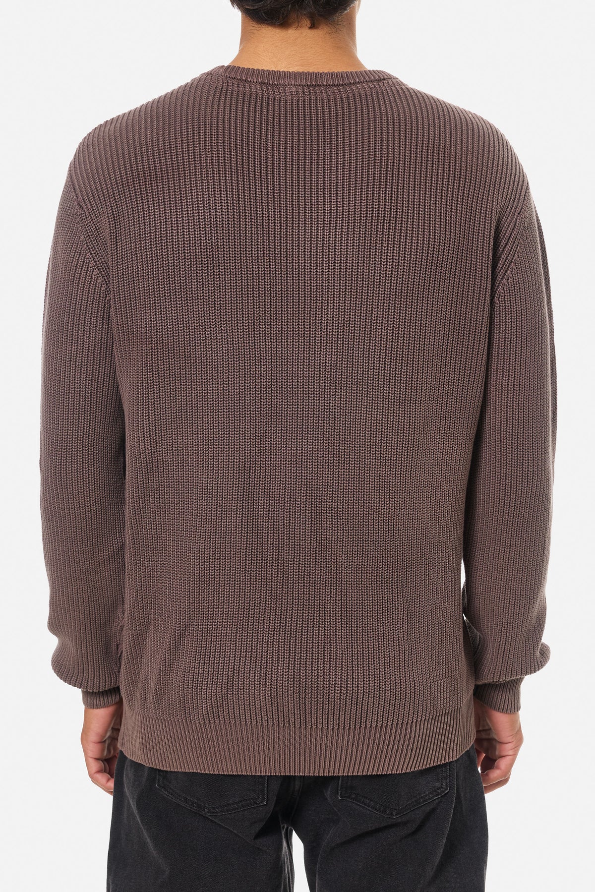 Katin Swell Sweater in Plum, on model, back #color_plum