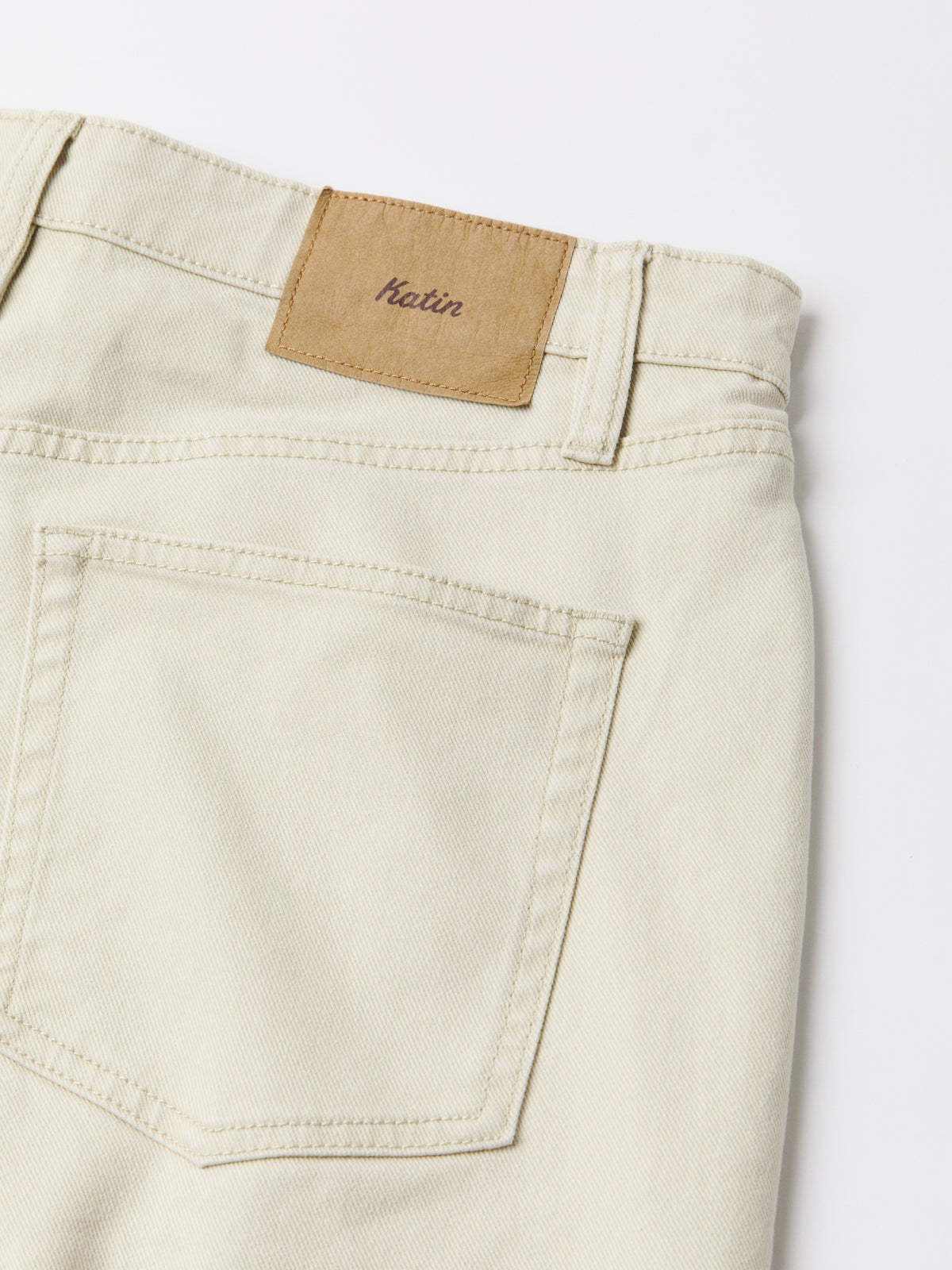Katin Ren 57 Classic Straight Bull Denim in Birch bull denim, flat, back detail #color_birch