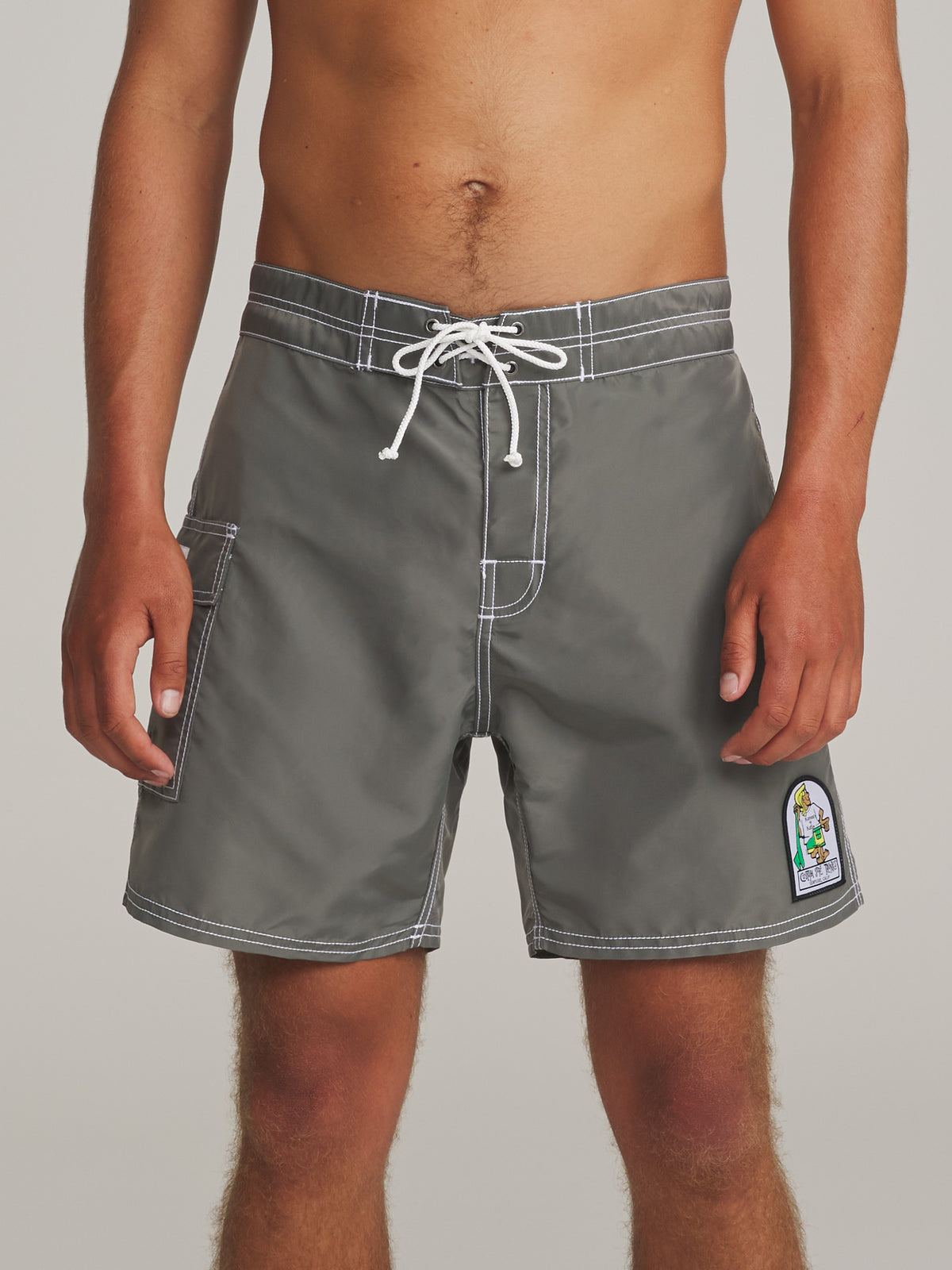 Katin Waterman Trunk in Gunmetal, on model, front #color_gunmetal