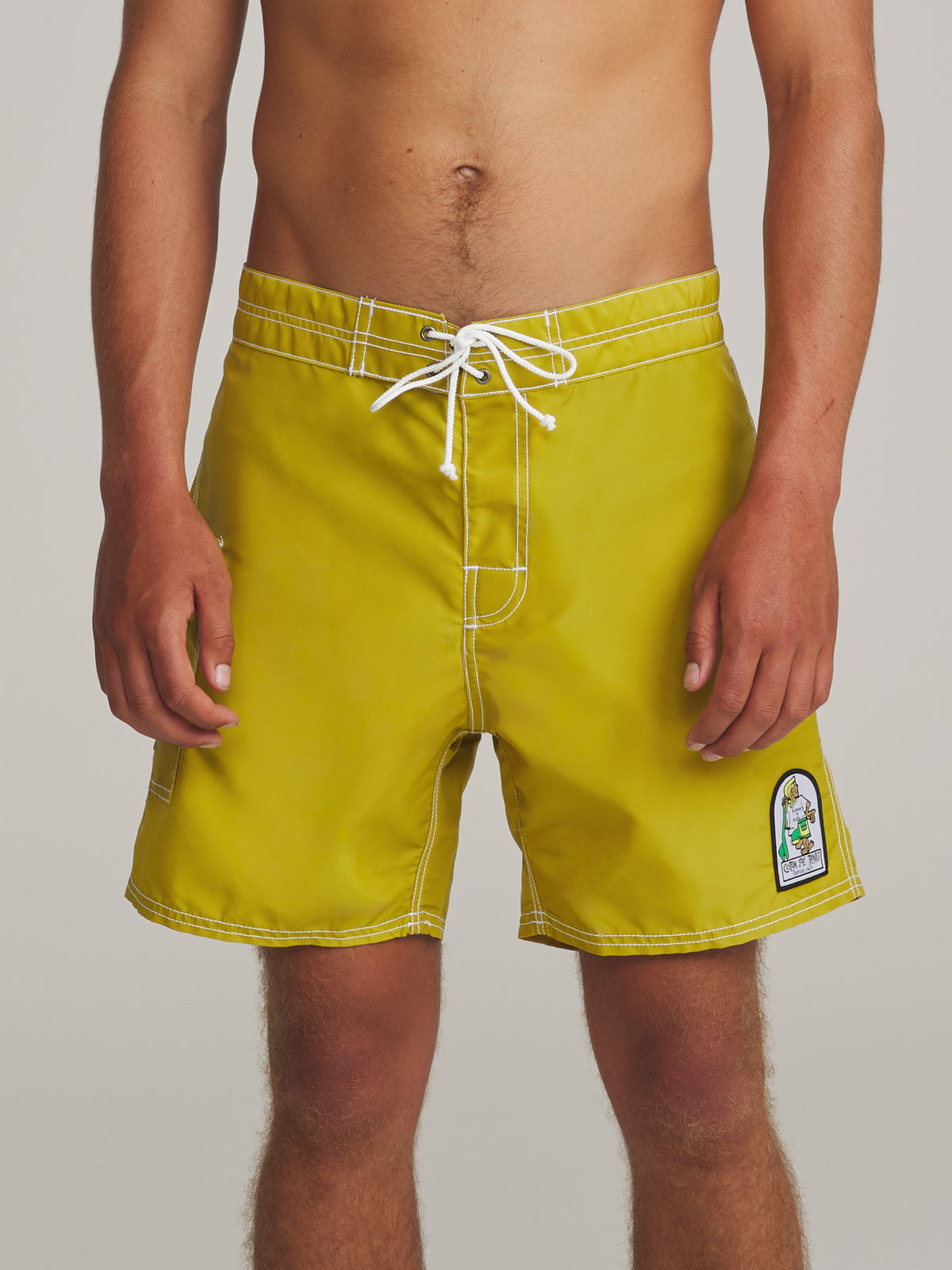 Katin Waterman Trunk in Lime, on model, front #color_lime