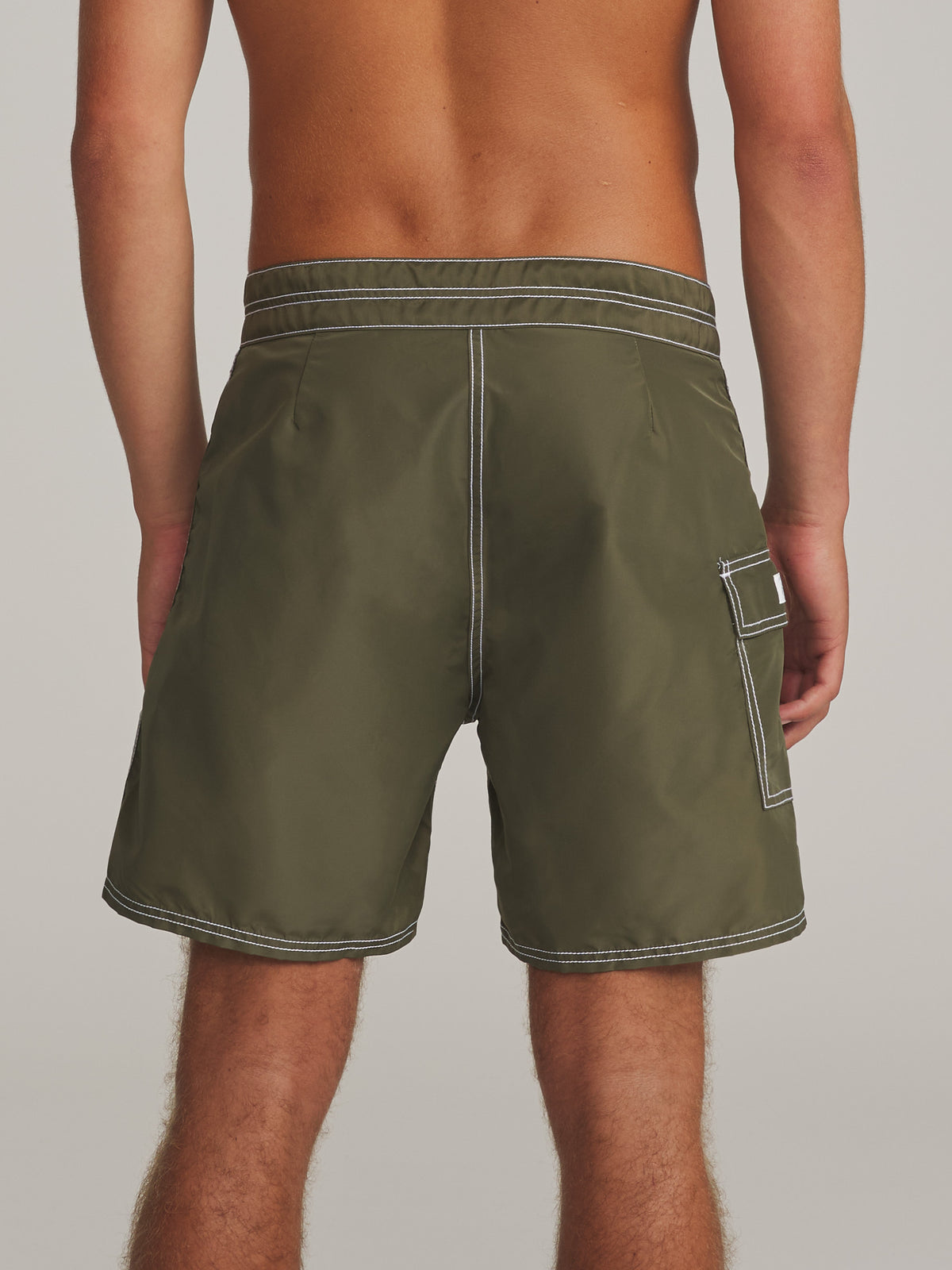 Katin Waterman Trunk in Olive Night, on model, back #color_olive night