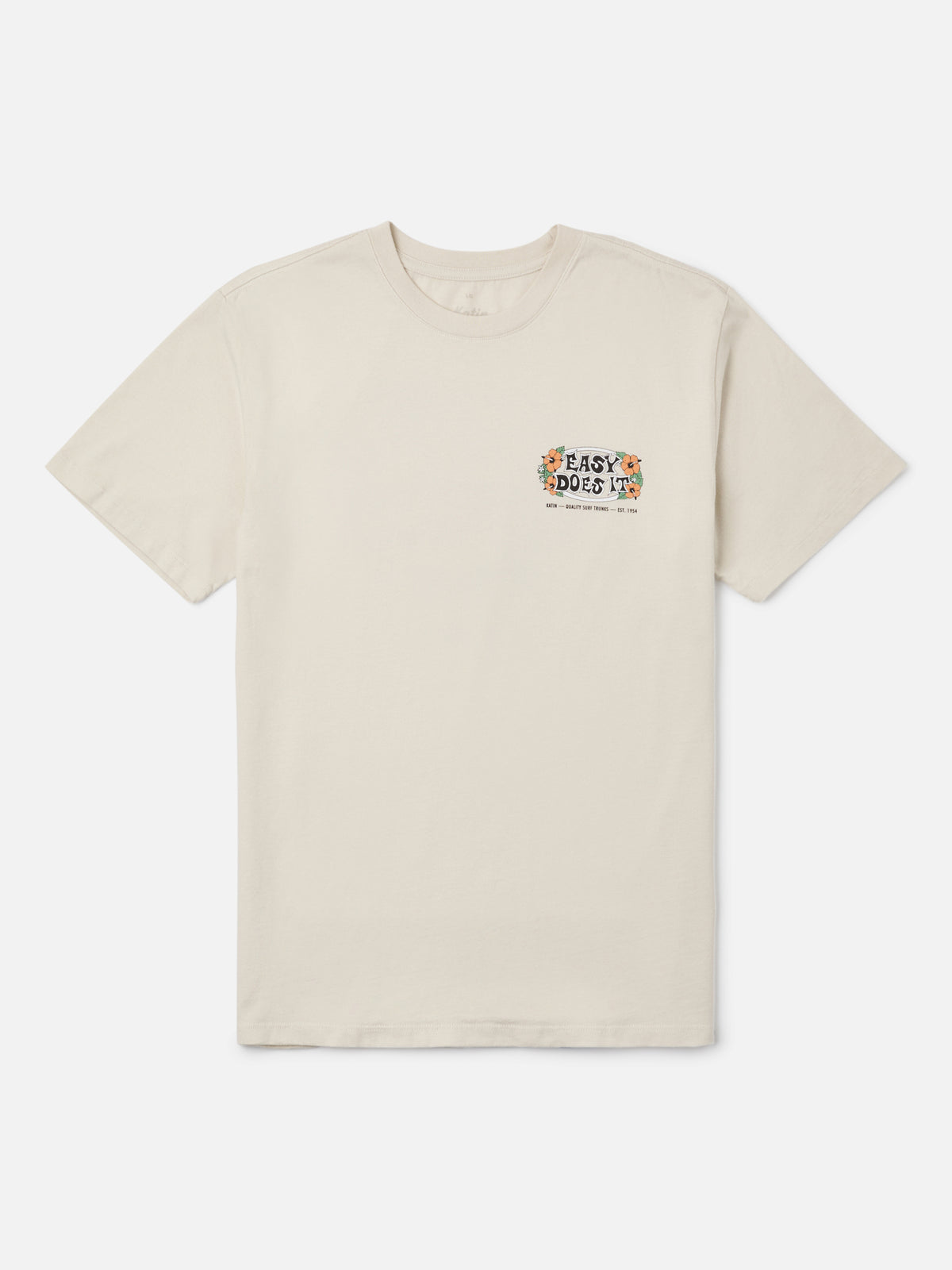 Katin Barra Tee in Vintage White midweight jersey, flat, front #color_vintage white