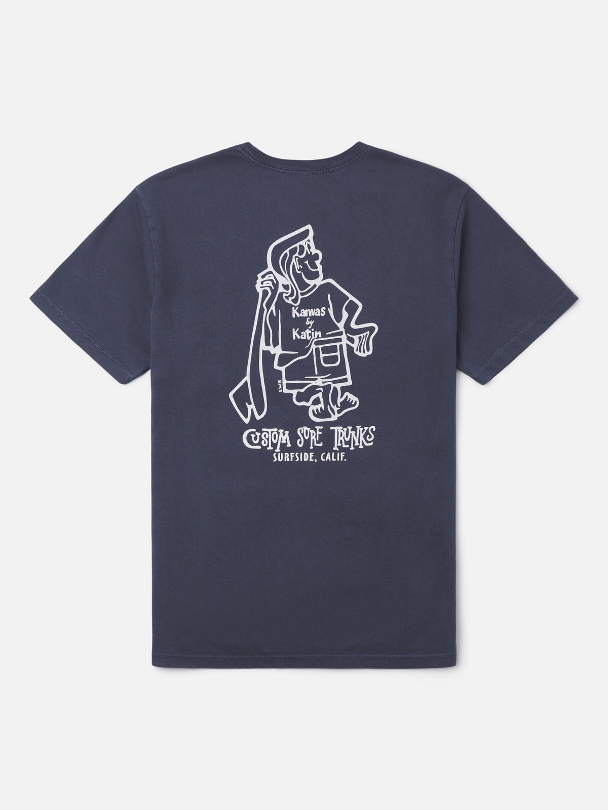 Katin K-Man Tee in Washed Blue Vintage Wash, flat, back #color_washed blue vintage wash