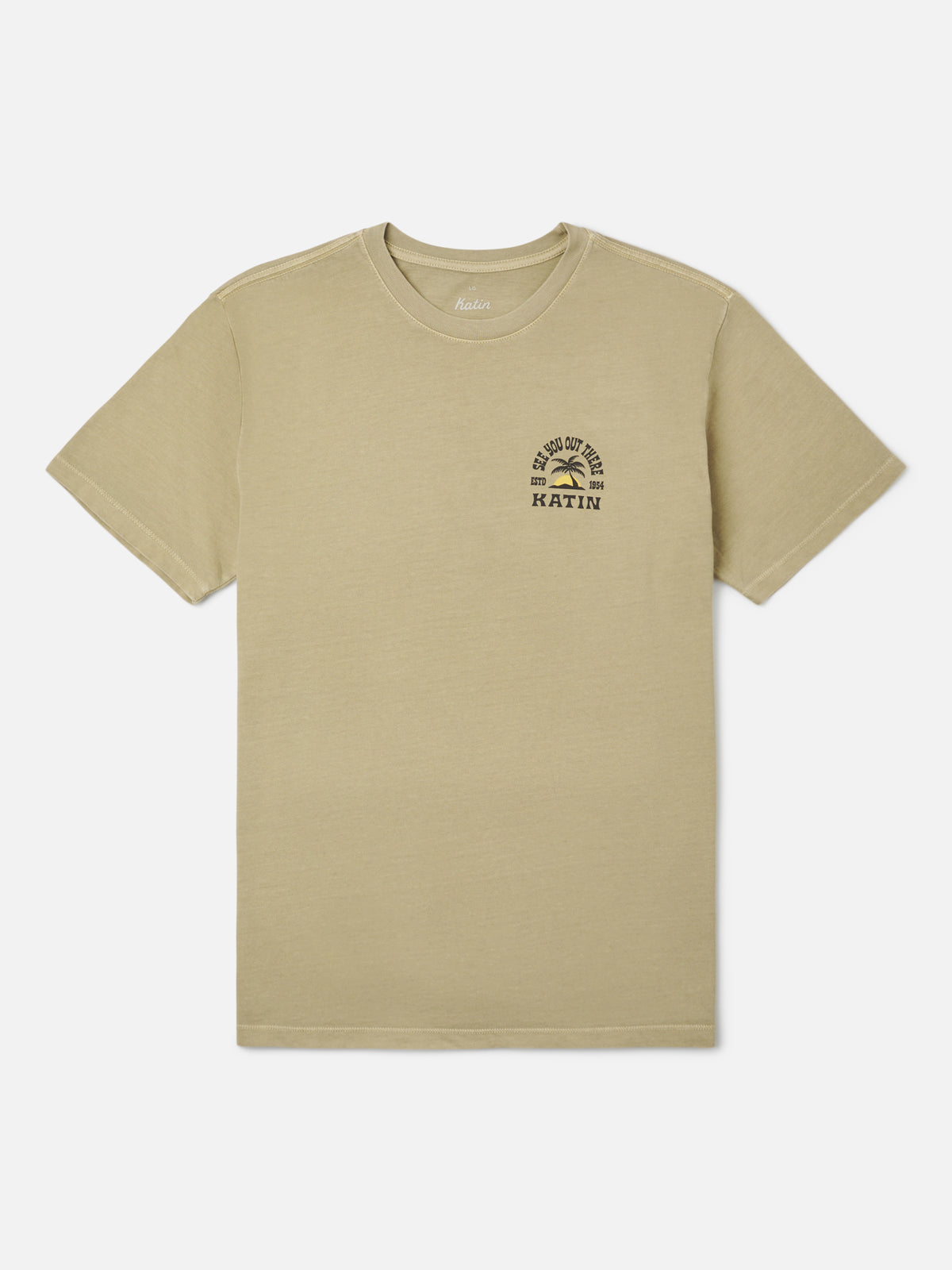 Katin Nosara Tee in Covert Green Vintage Wash, flat, front #color_covert green vintage wash