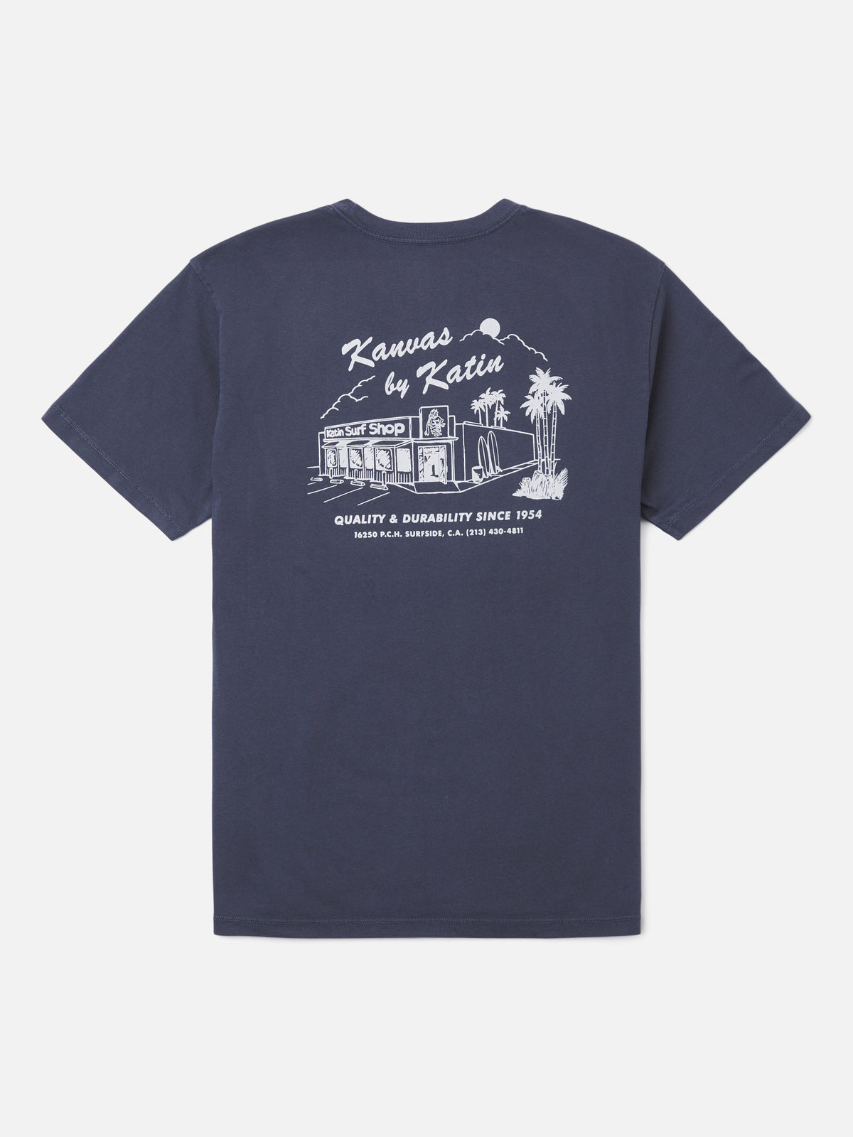 Katin PCH Tee in Washed Blue Vintage Wash, flat, back #color_washed blue vintage wash