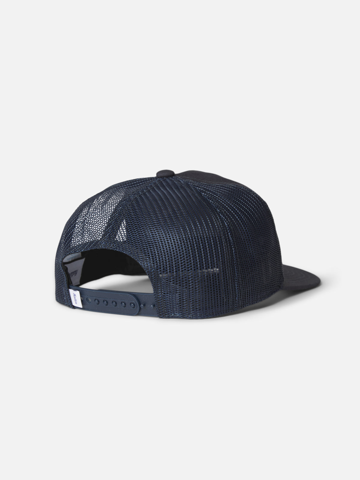 Katin Mark Trucker Hat in Washed Blue canvas and mesh, flat, back #color_washed blue