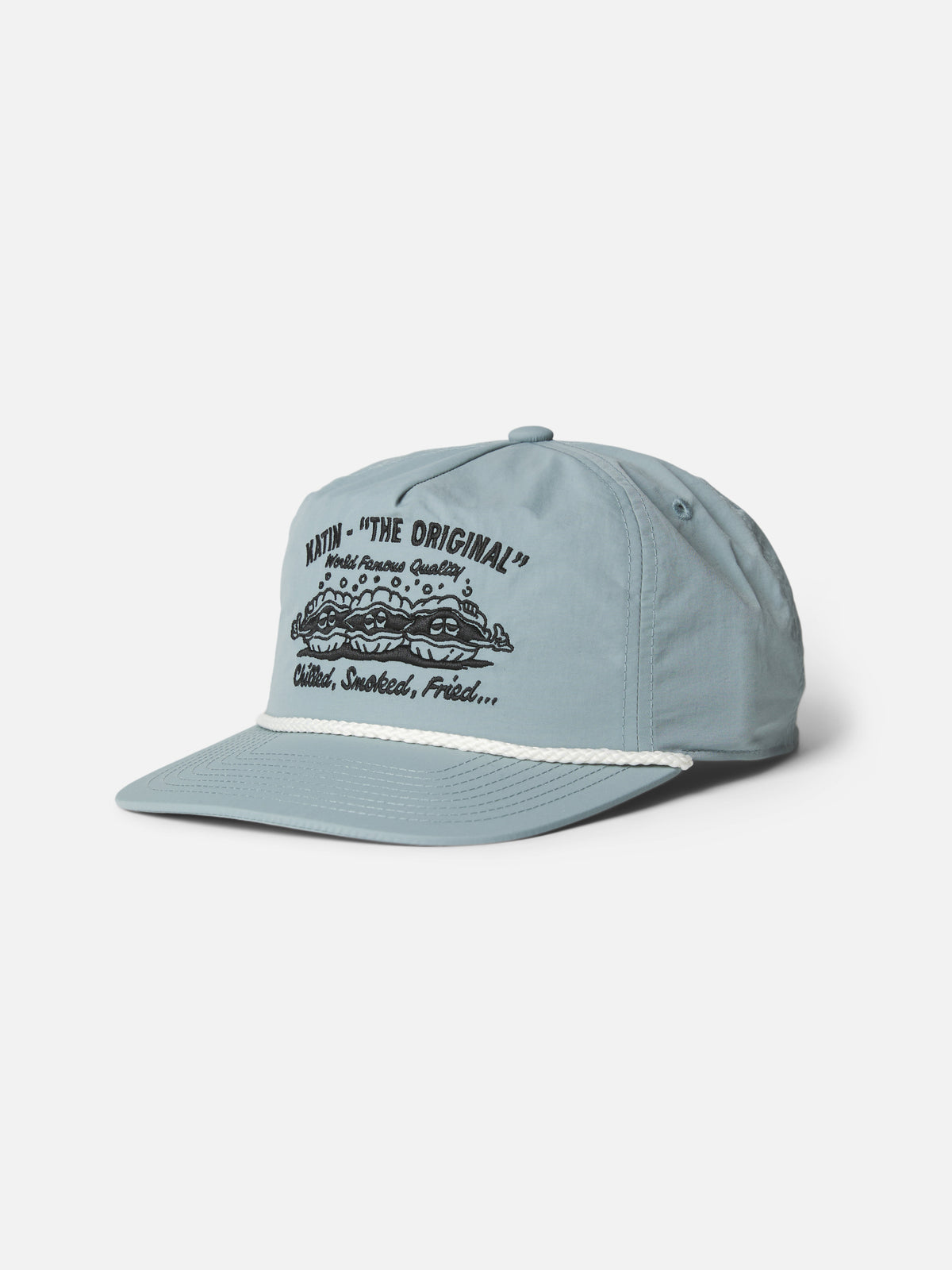 Katin Shuck Hat in Abyss recycled nylon with brim rope, flat, front #color_abyss
