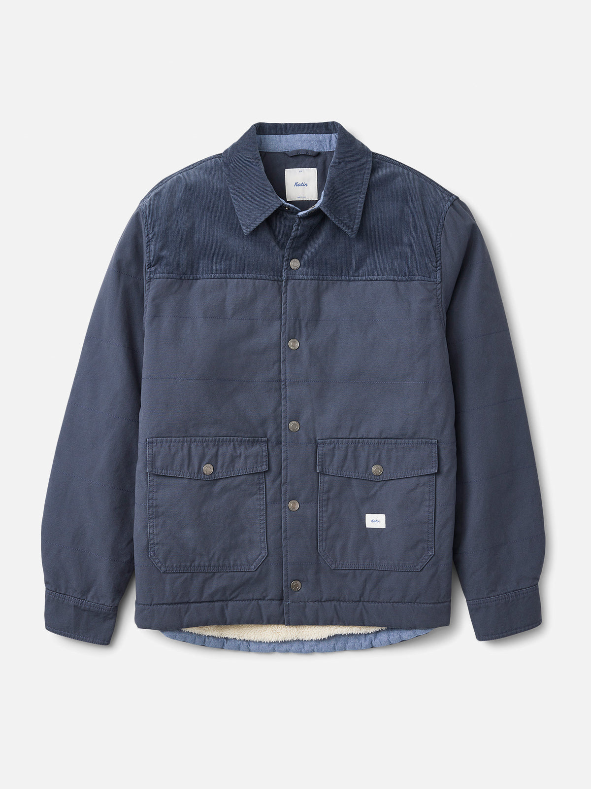 Katin Yukon Jacket in Washed Blue, flat, front #color_washed blue