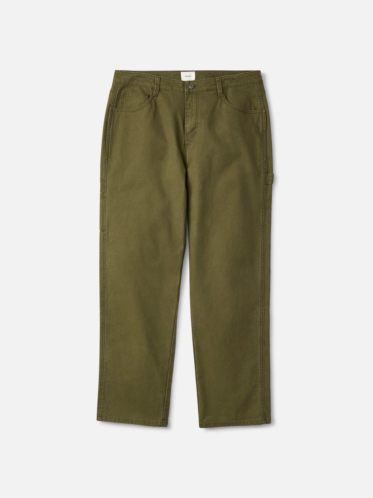 Katin Stanley Pant in Olive canvas, flat, front #color_olive