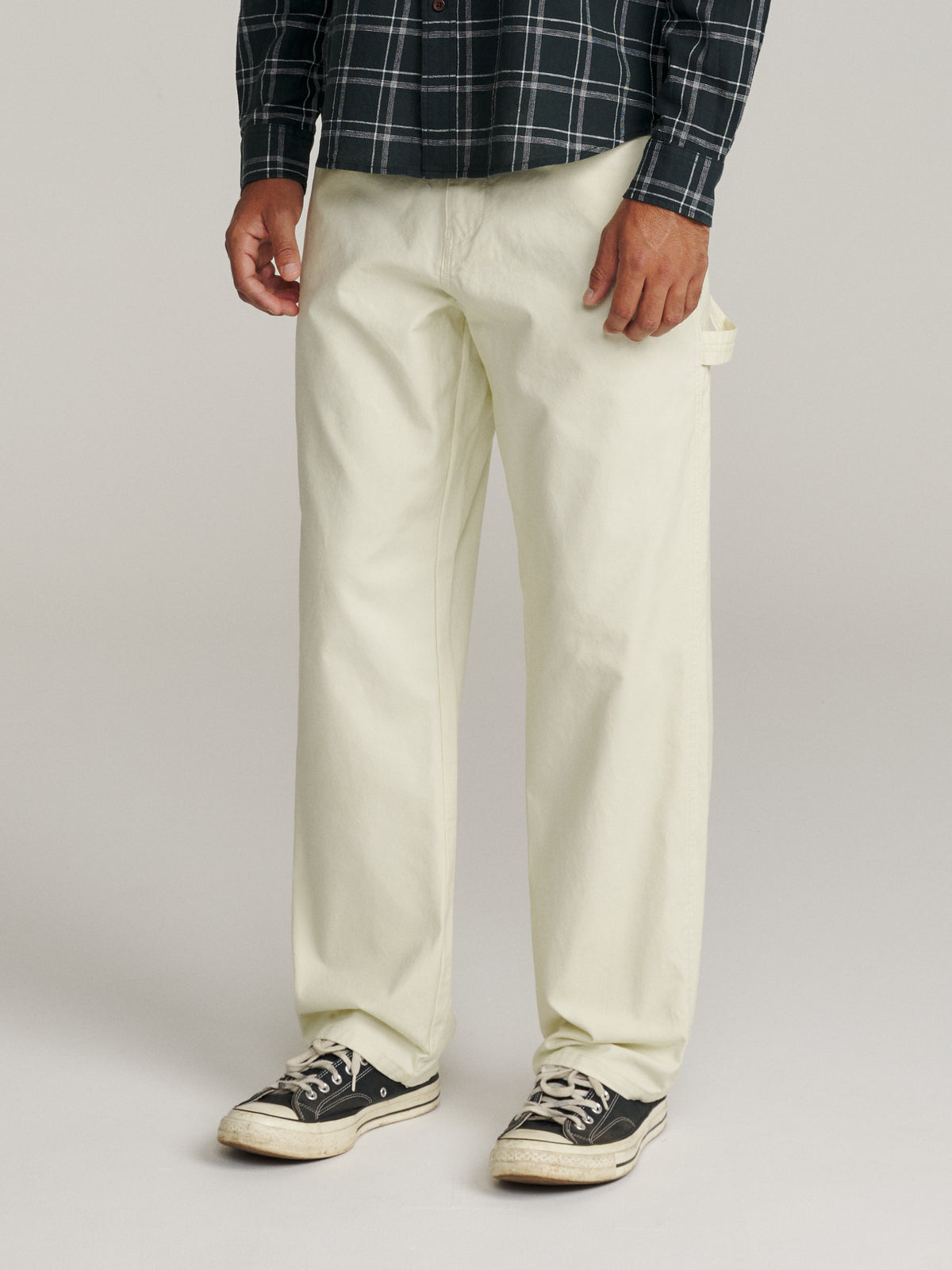 Katin Stanley Pant in Vapor canvas, on model, side #color_vapor