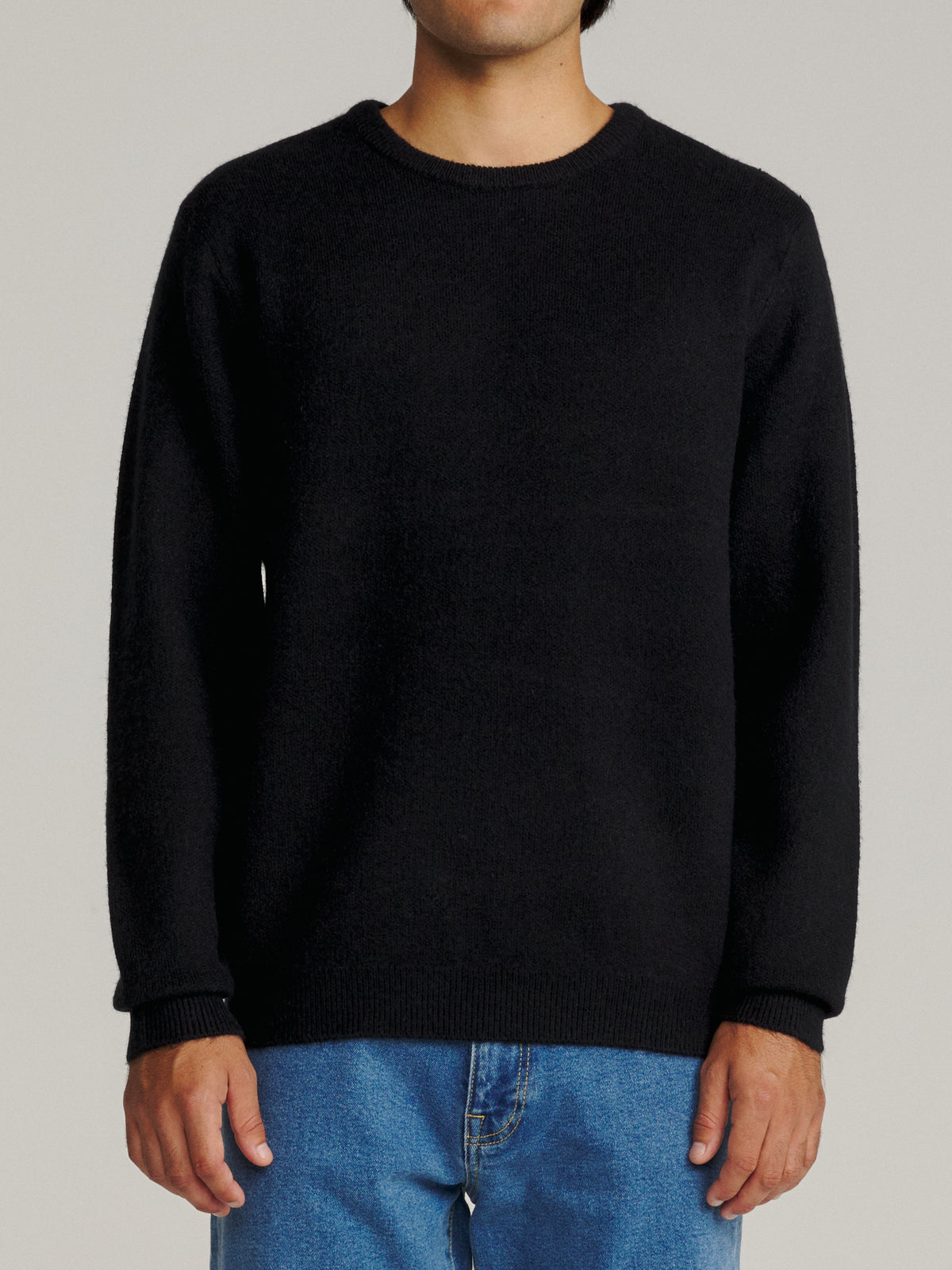 Katin Rivers Sweater in Black, on model, front #color_black