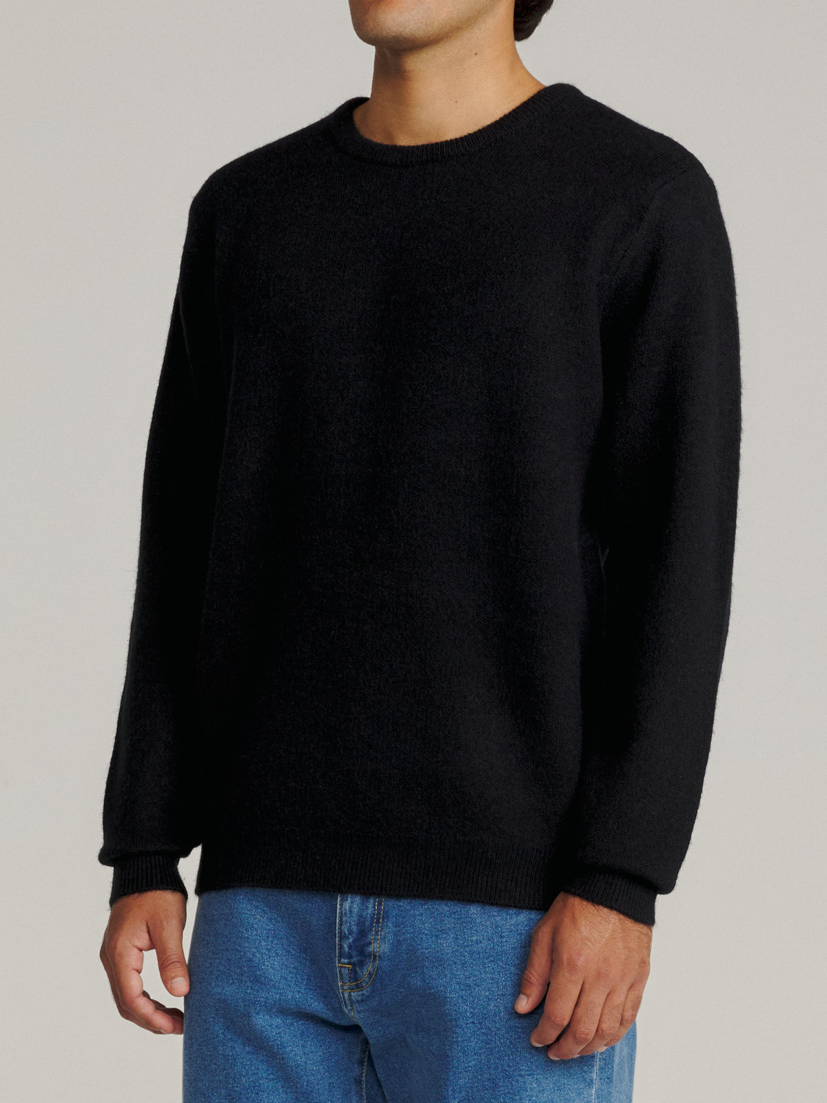 Katin Rivers Sweater in Black, on model, side #color_black
