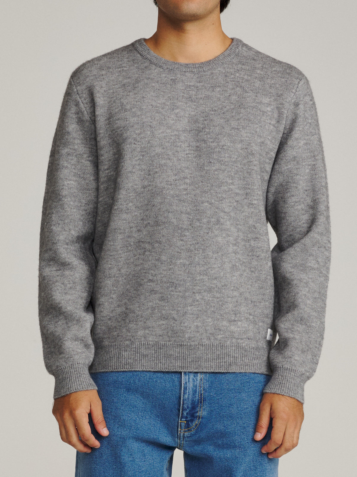 Katin Rivers Sweater in Heather Gray, on model, front #color_heather gray
