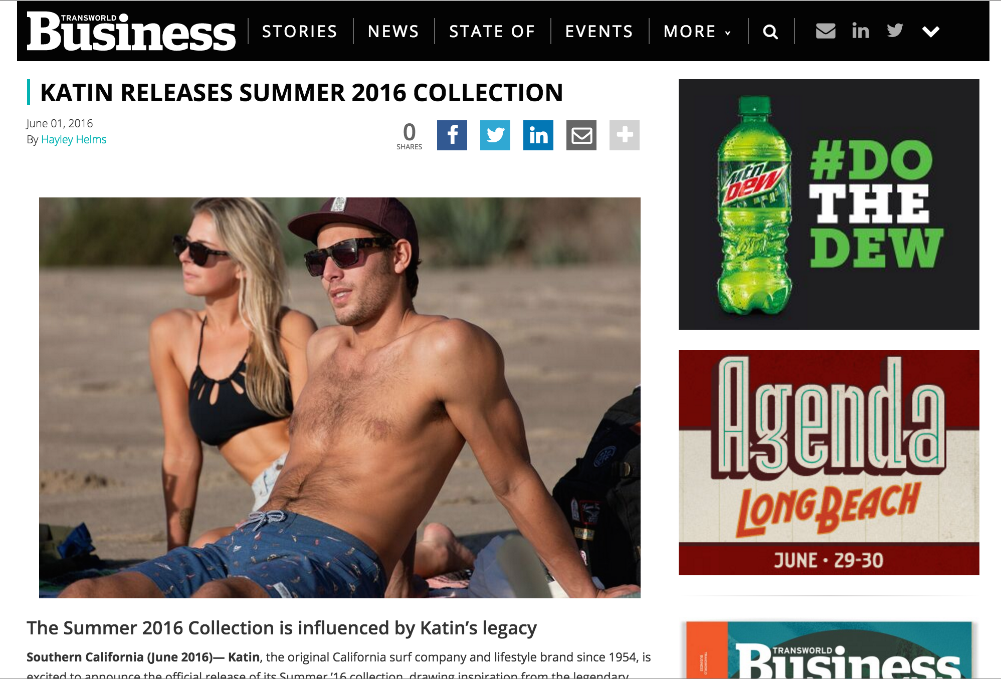 PRESS: Transworld Business Features Katin Summer '16
