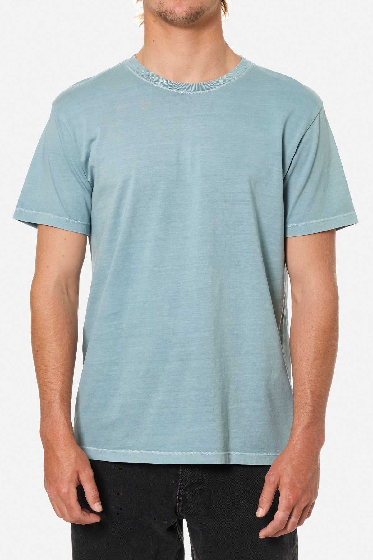 Katin Standard Tee - Old in Air Force Blue, on model, front #color_air force blue