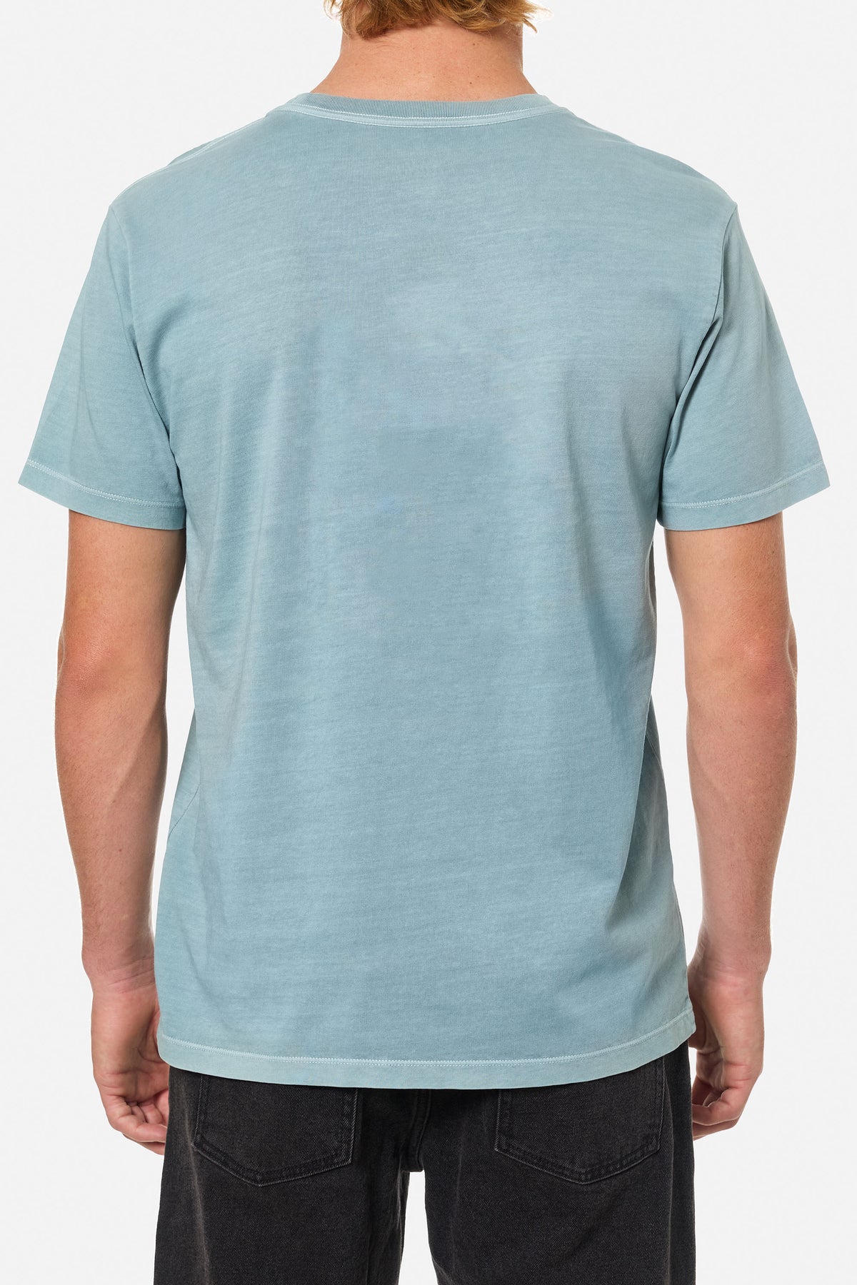 Katin Standard Tee - Old in Air Force Blue, on model, back #color_air force blue