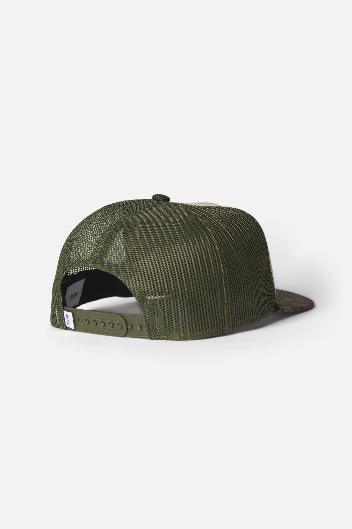 Katin Service Trucker Hat in Camo twill crown & brim, flat, back #color_camo