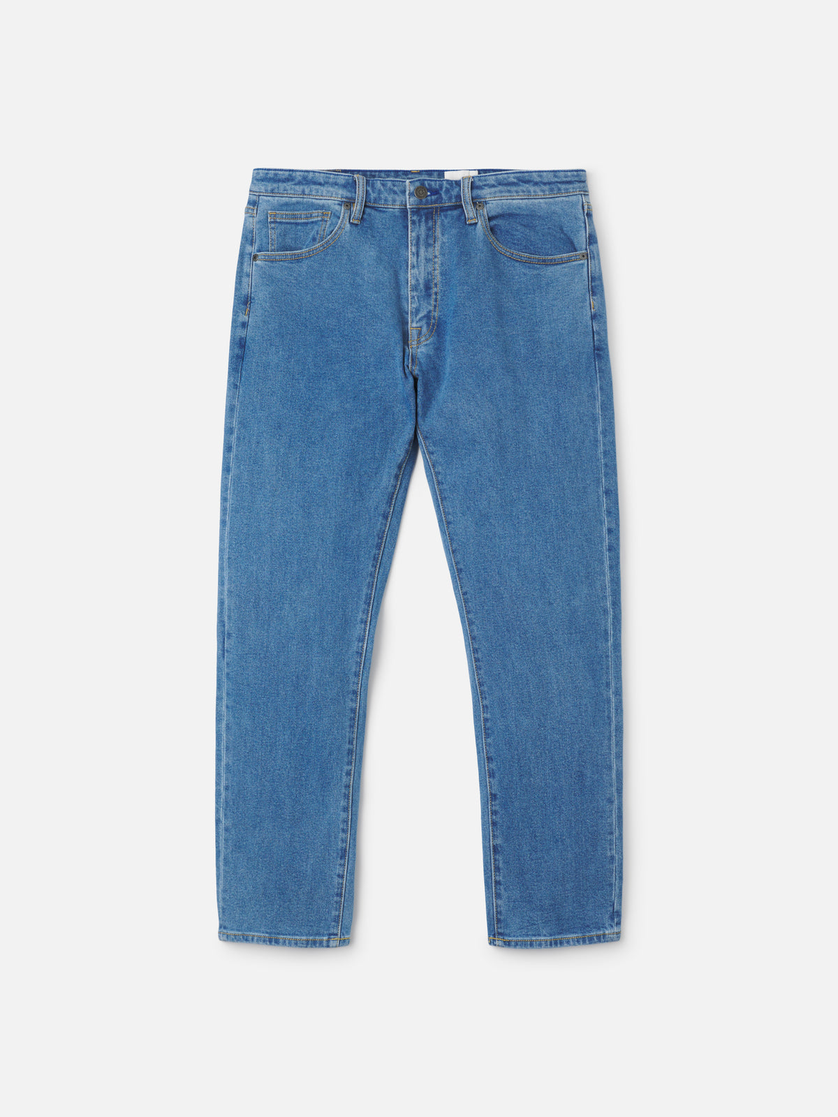 Katin Jacobs 71 Slim Straight in Medium Indigo denim, flat, front #color_medium indigo
