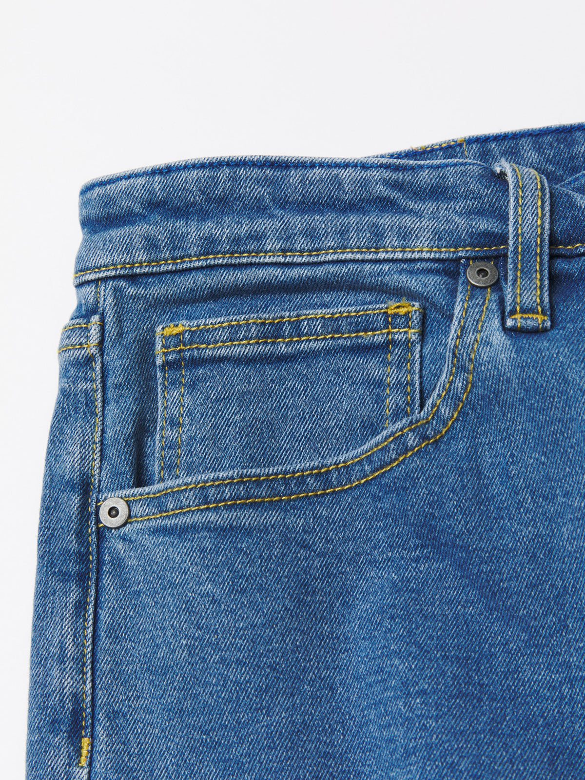 Katin George 64 Relaxed in Medium Indigo denim, flat, side pocket detail #color_medium indigo