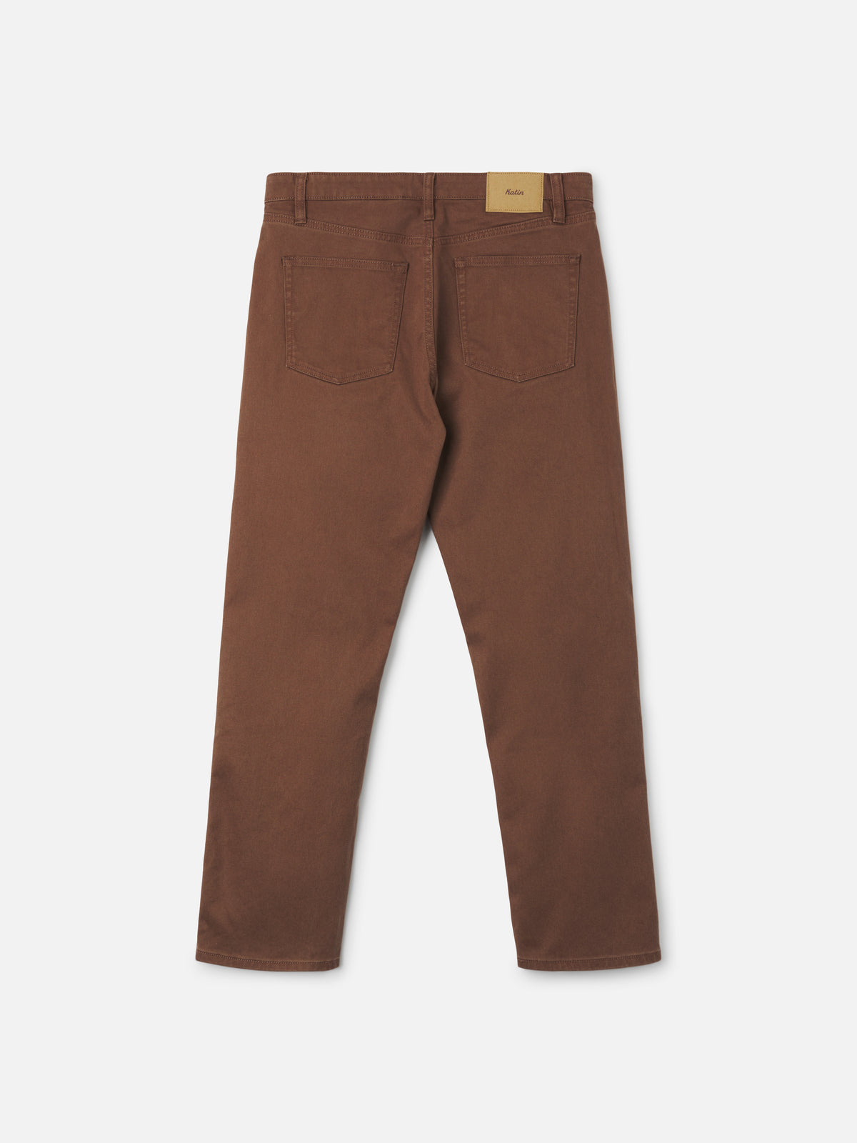 Katin Ren 57 Classic Straight Bull Denim in Mocha bull denim, flat, back #color_mocha