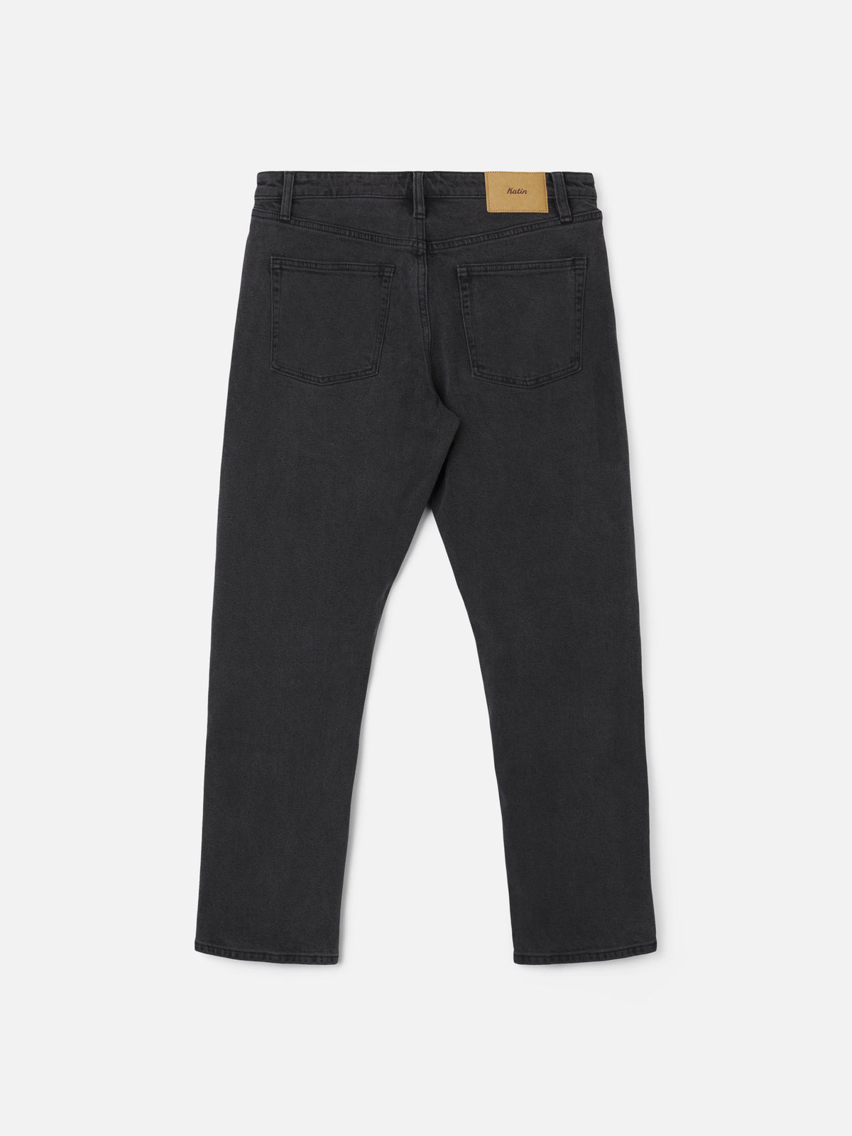 Katin Ren 57 Classic Straight in Washed Black denim, flat, back #color_washed black