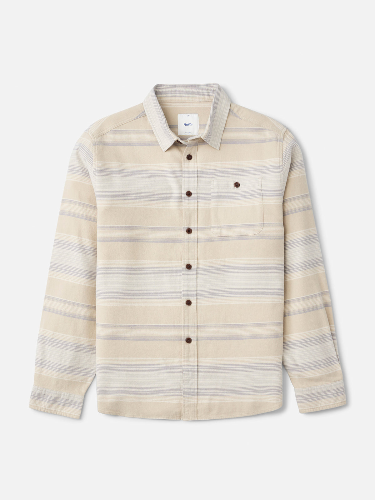 Katin Derek Flannel in Birch lightweight flannel, flat, front #color_birch