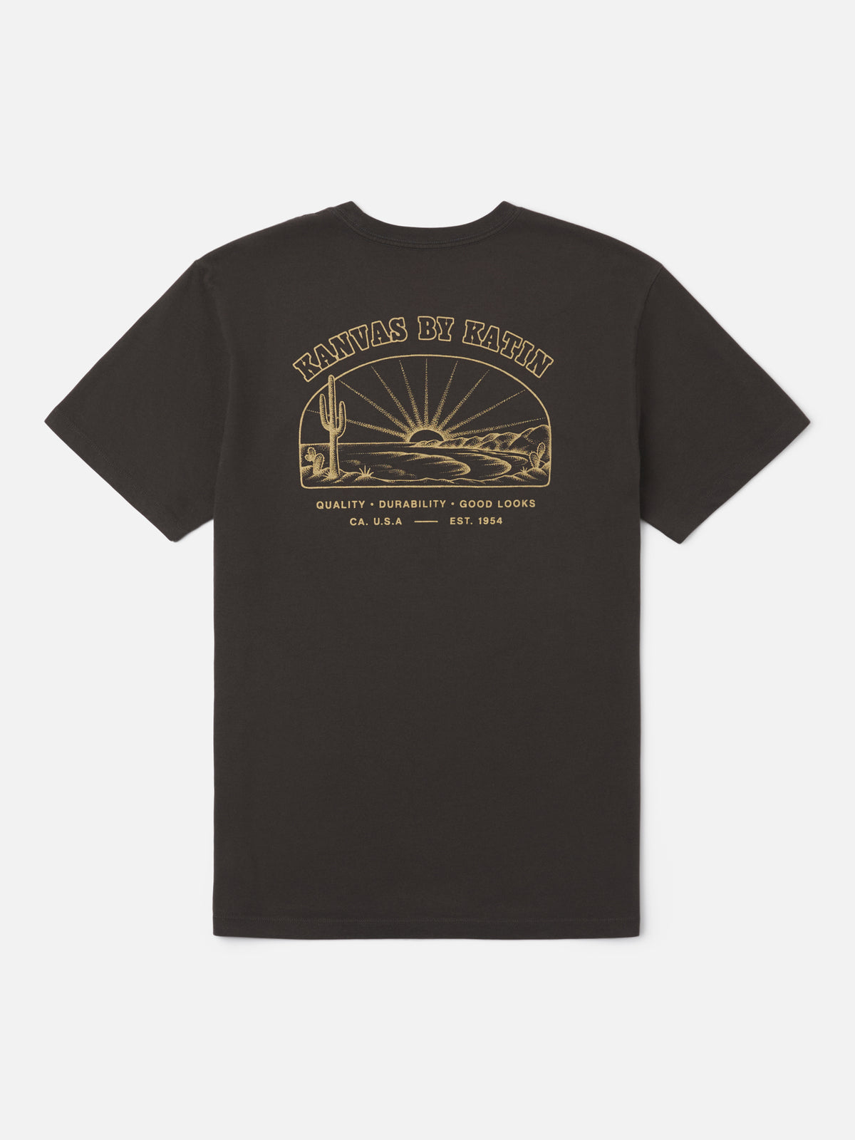 Katin Clint Tee in Black Wash midweight jersey, flat, back #color_black wash