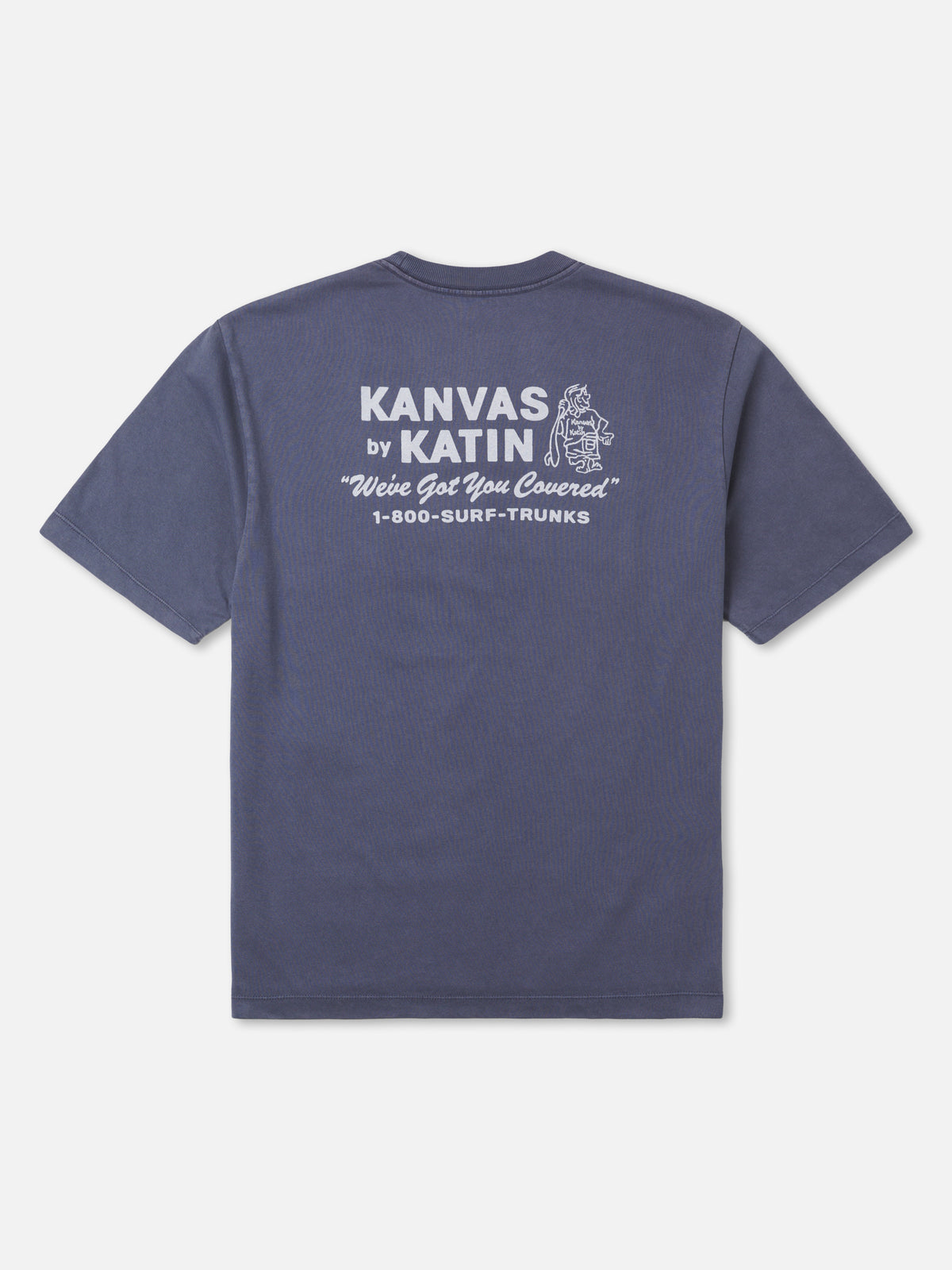 Katin Hot Line Box Fit Tee in Midnight Vintage Wash, flat, back #color_midnight vintage wash