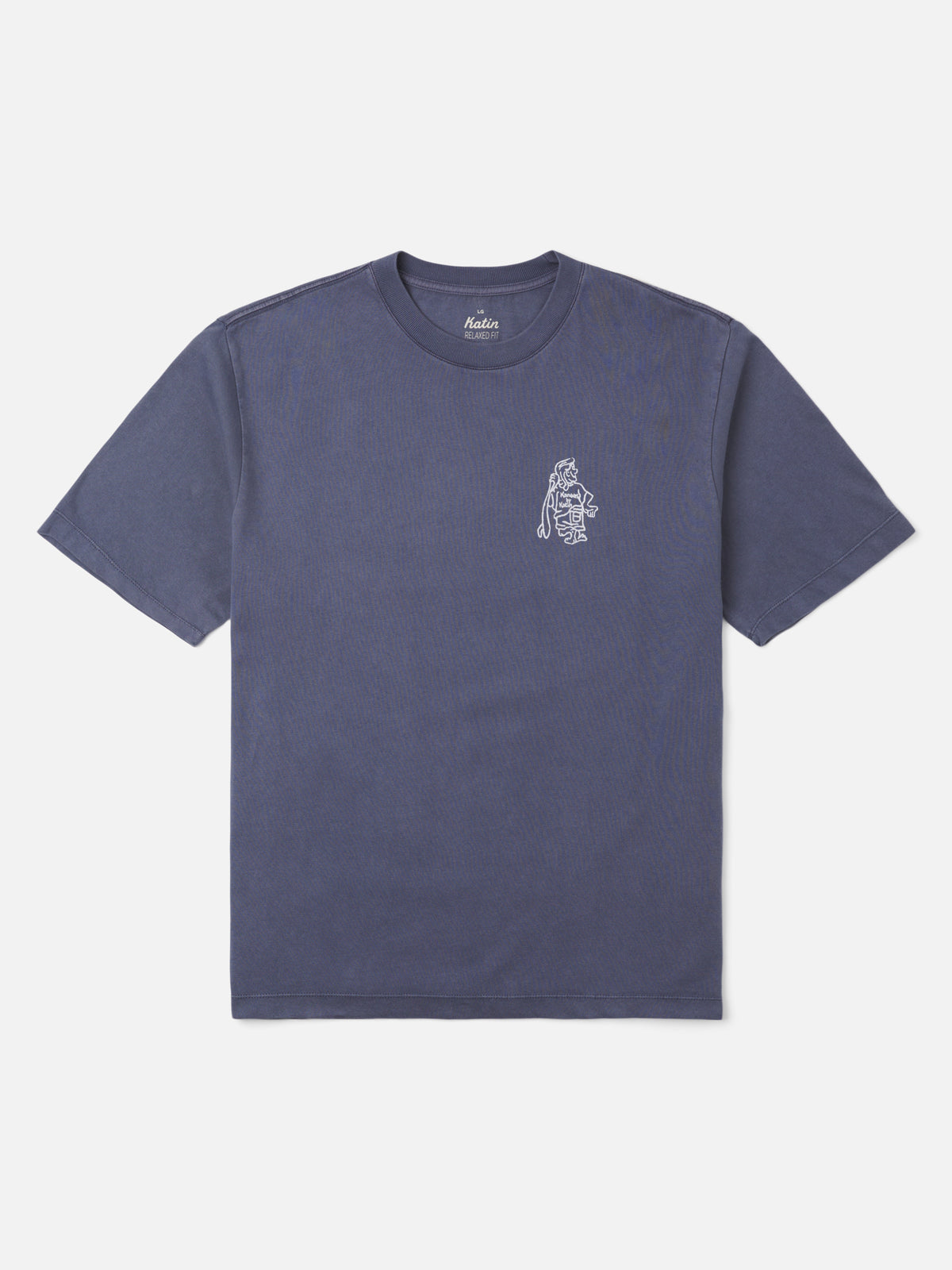 Katin Hot Line Box Fit Tee in Midnight Vintage Wash, flat, front #color_midnight vintage wash