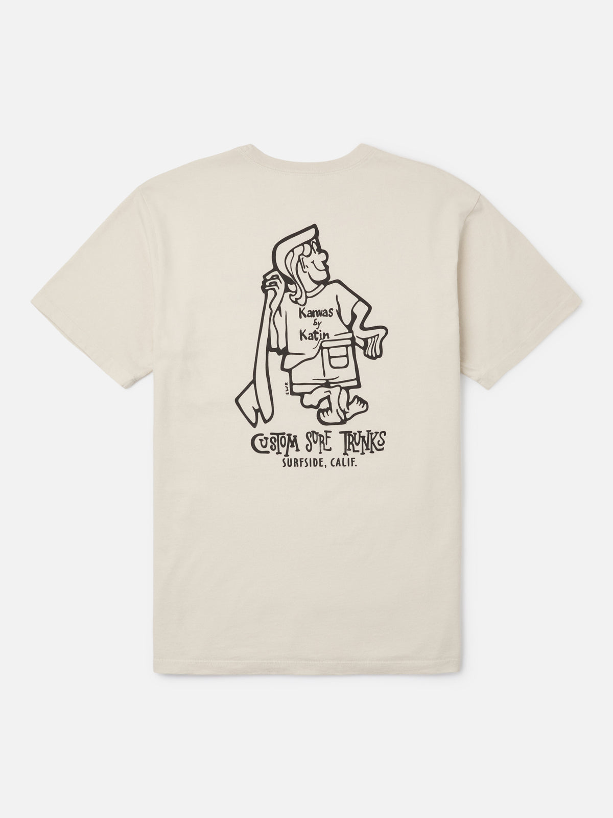 Katin K-Man Tee in Vintage White midweight jersey, flat, back #color_vintage white