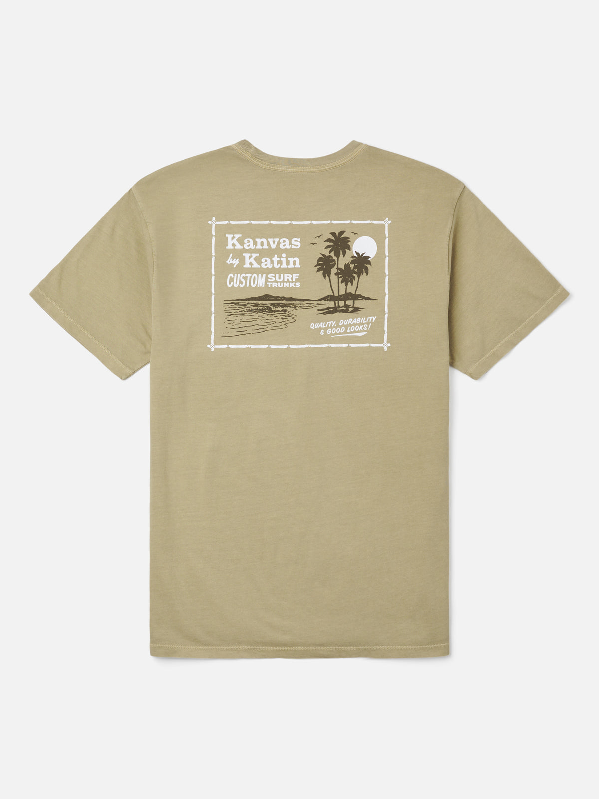 Katin Kai Tee in Covert Green Vintage Wash, flat, back #color_covert green vintage wash
