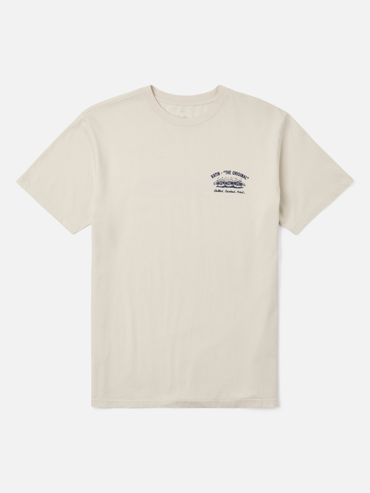 Katin Shuck Tee in Vintage White midweight jersey, flat, front #color_vintage white
