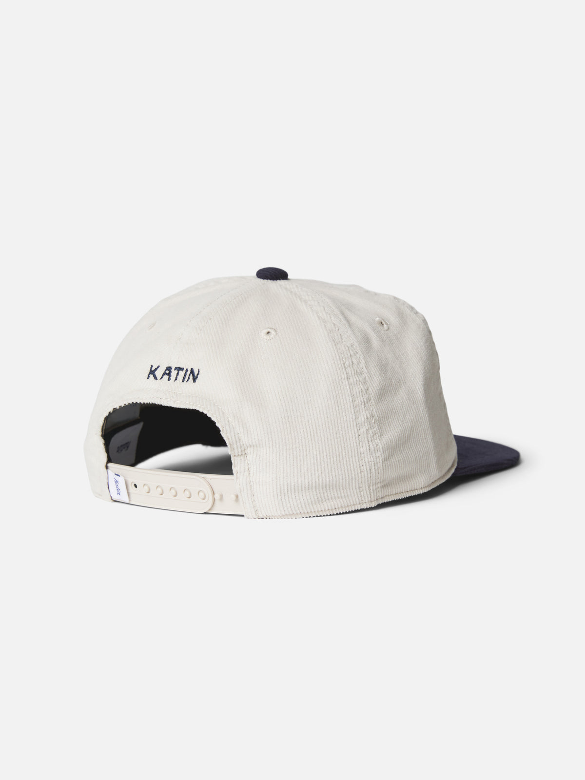Katin Root Hat in Vapor/Navy 16 wale corduroy, flat, back #color_vapor/navy