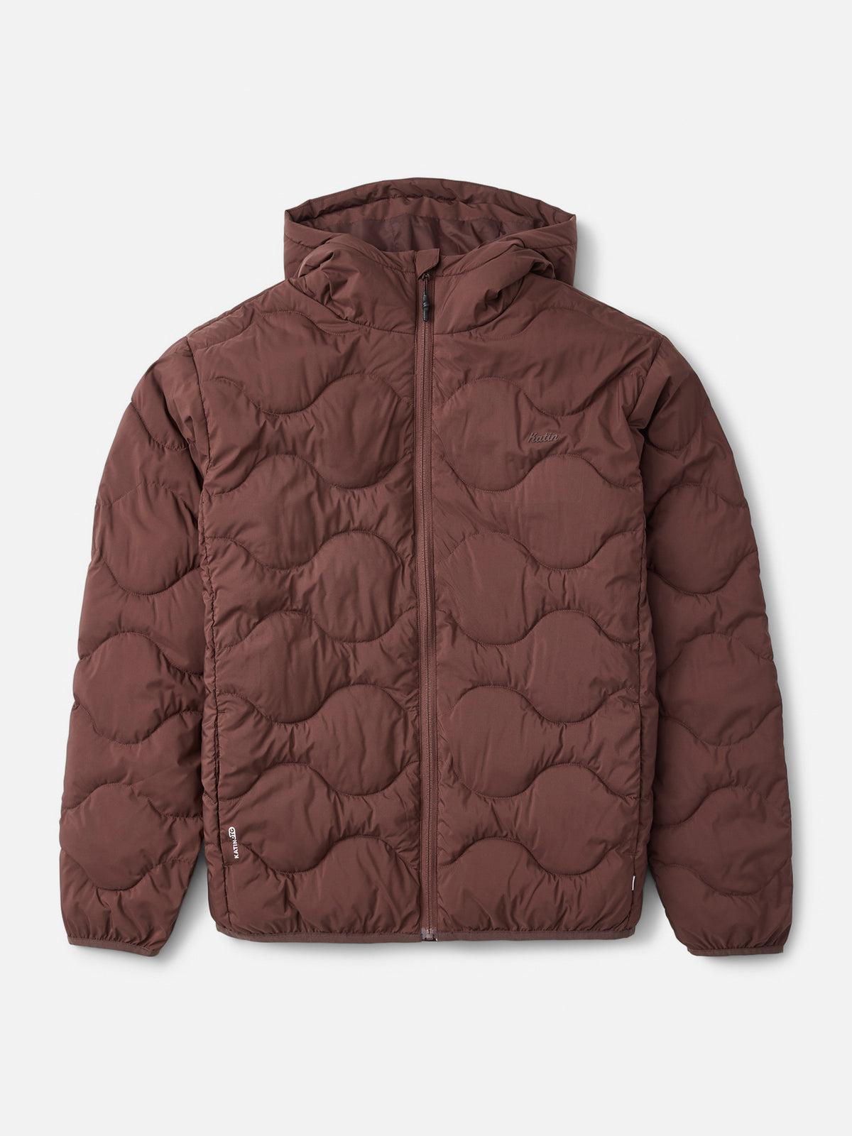 Katin OTG Henson Hooded Puffer in French Roast, flat, front #color_french roast