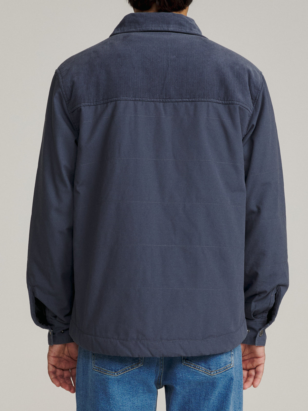 Katin Yukon Jacket in Washed Blue, on model, back #color_washed blue
