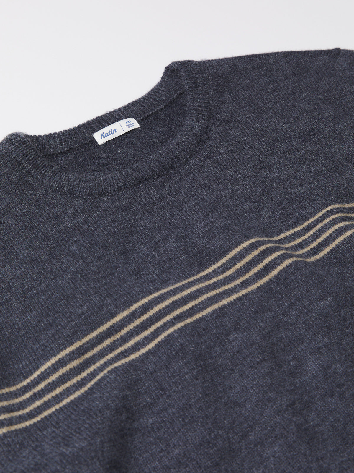 Katin Charles Sweater in Navy, flat, front detail #color_navy